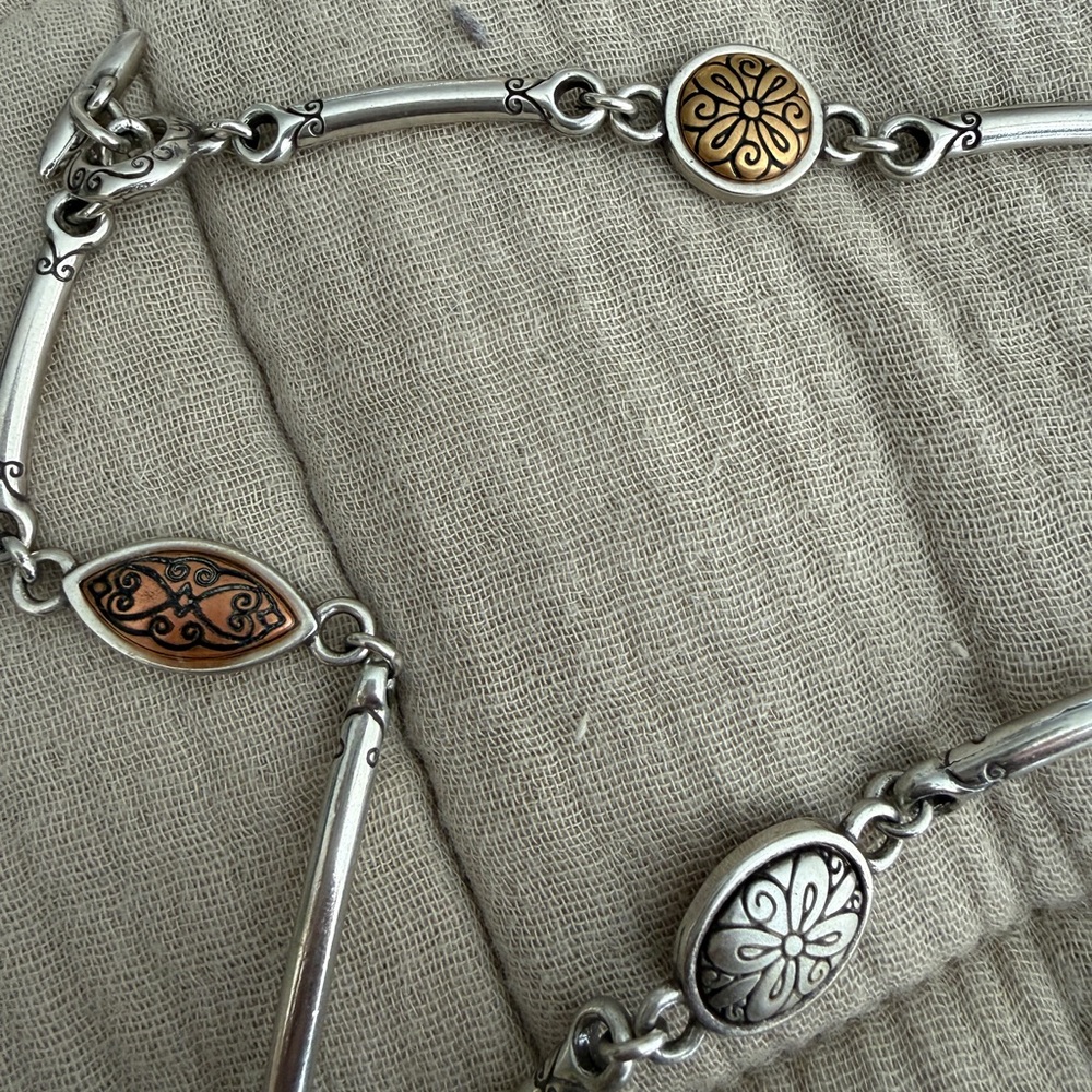 Brighton 3-tone (silver, gold & bronze) Necklace - Picture 6 of 8